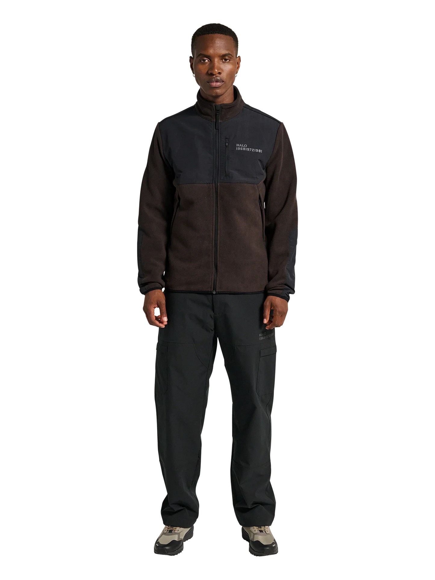 Halo - Fleece jakke - Chocolate torte 8070 - Blocked Zip Fleece - Stilkompagniet.dk