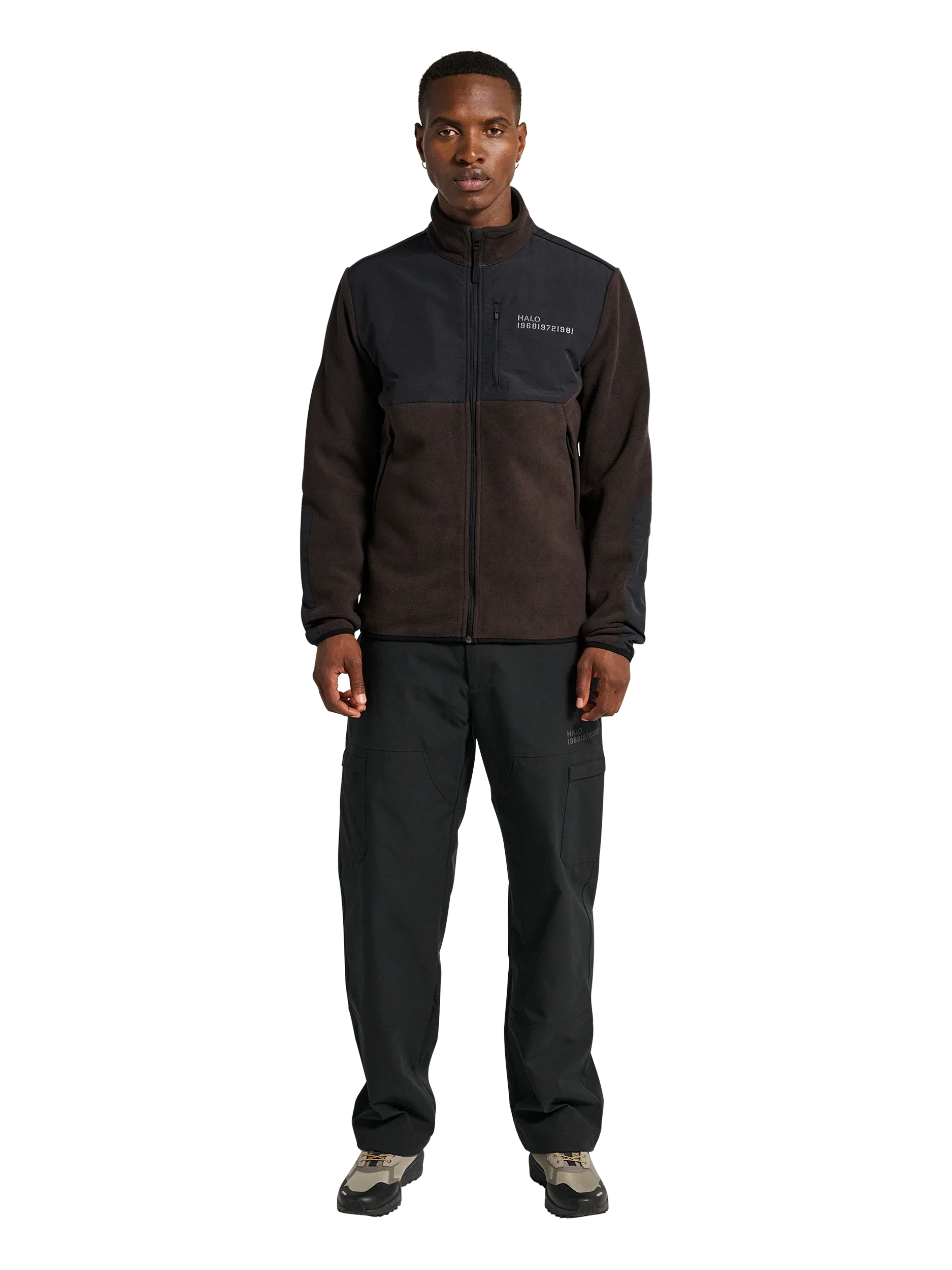 Halo - Fleece jakke - Chocolate torte 8070 - Blocked Zip Fleece - Stilkompagniet.dk