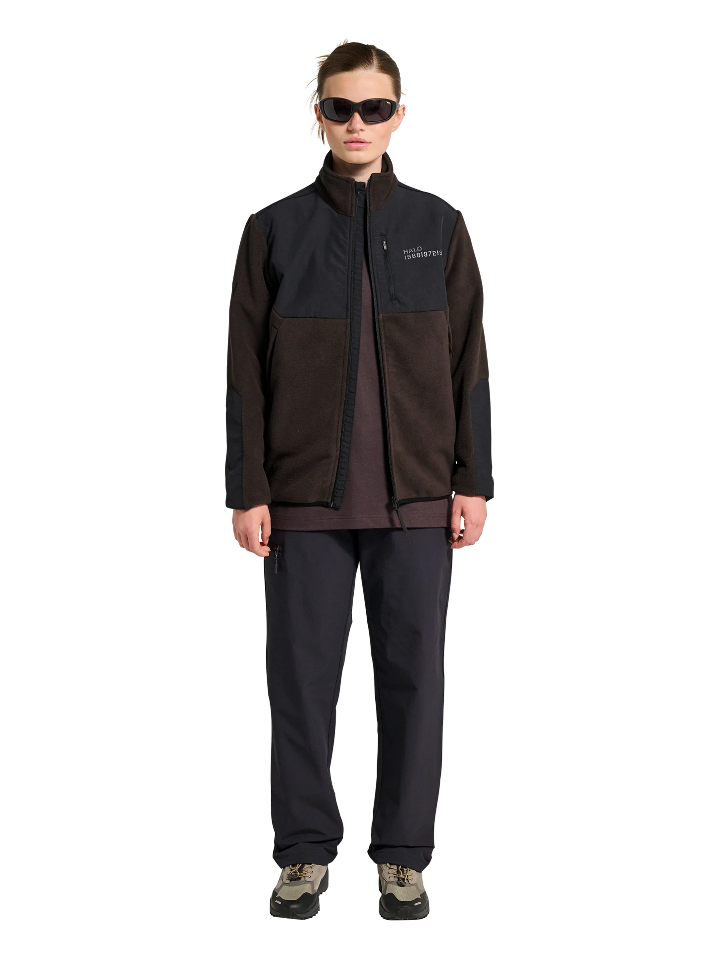 Halo - Fleece jakke - Chocolate torte 8070 - Blocked Zip Fleece - Stilkompagniet.dk