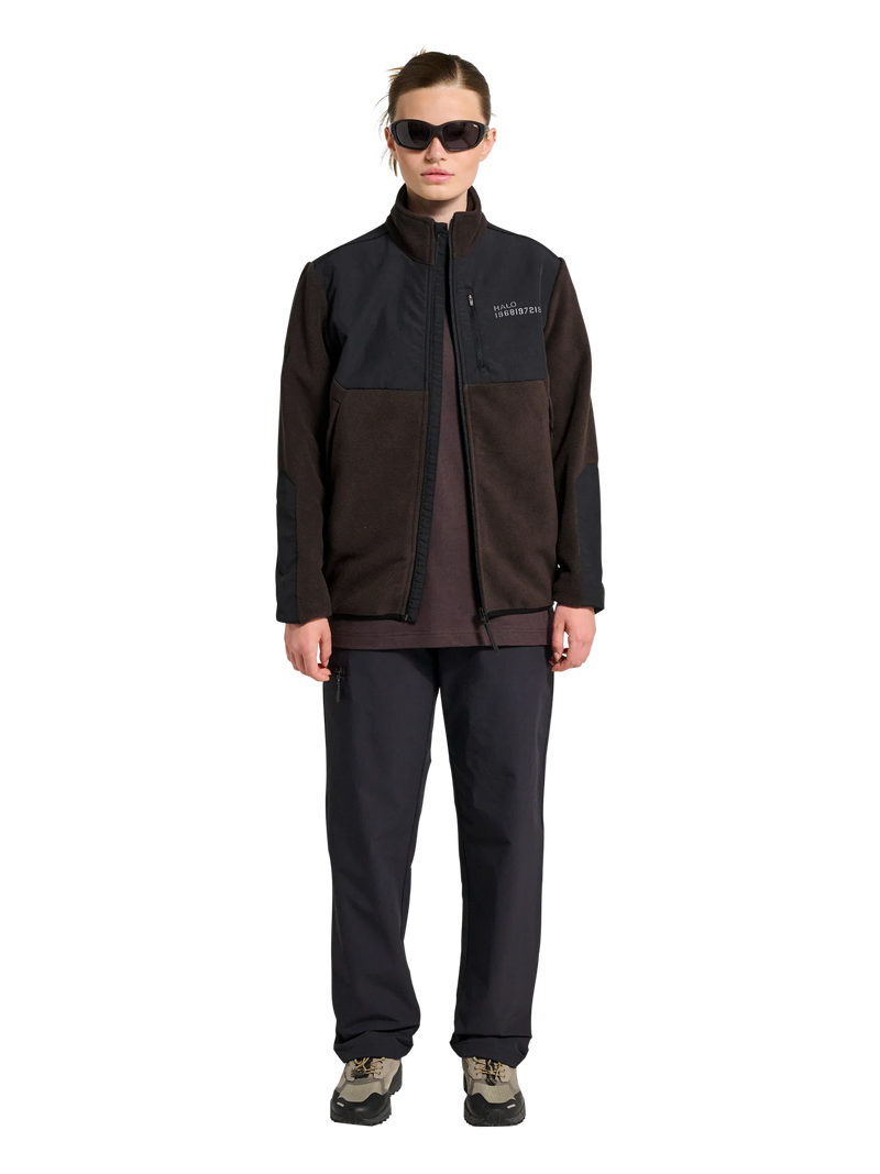 Halo - Fleece jakke - Chocolate torte 8070 - Blocked Zip Fleece - Stilkompagniet.dk