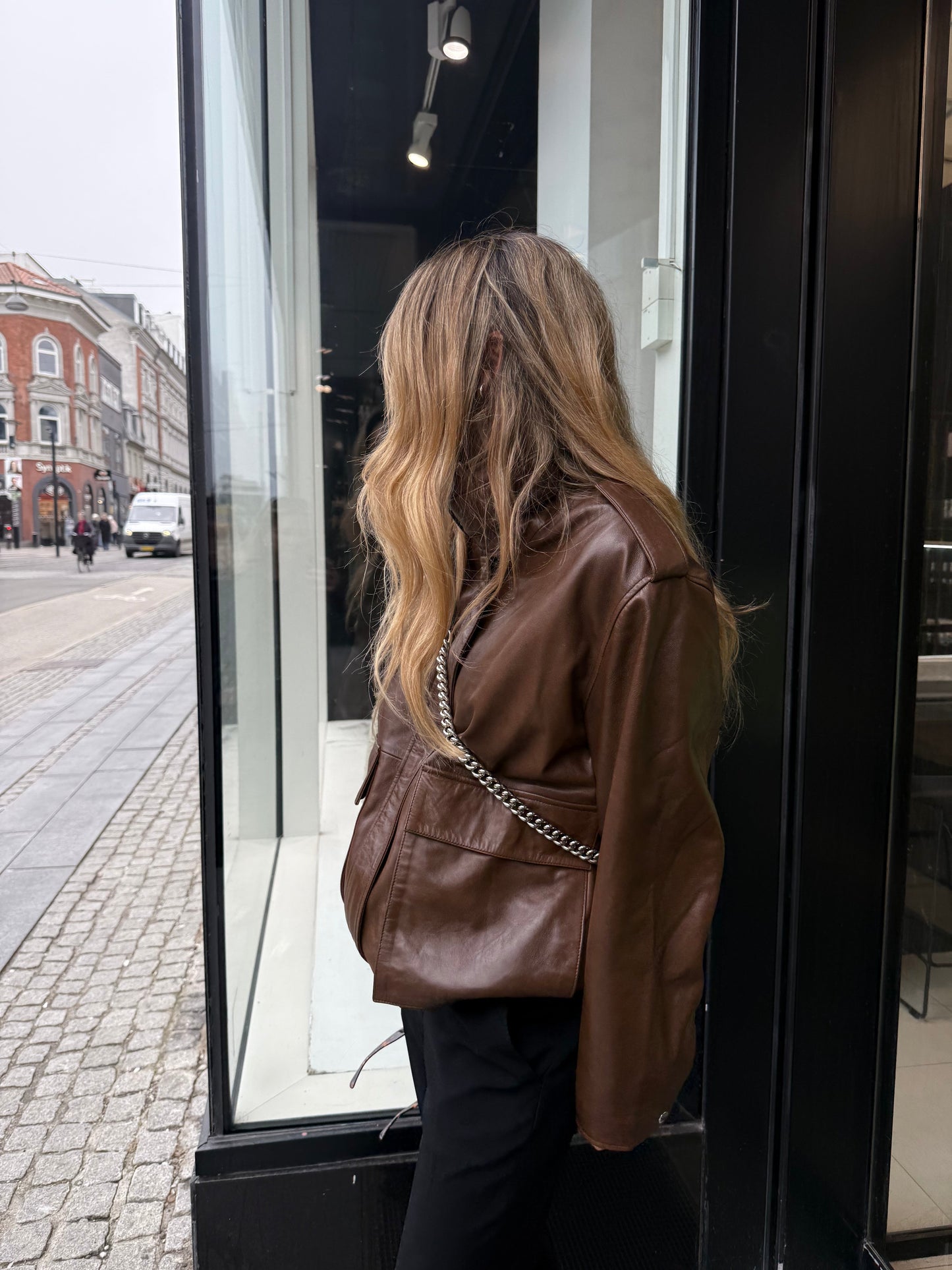 My Essential Wardrobe - Læderjakke - Brun - Dina