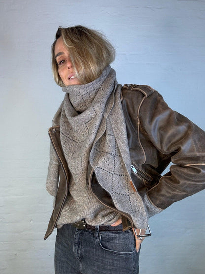 Triangle trinity cashmeretøklæde stor 100% Cashmere Khaki - Andcopenhagen - Stilkompagniet.dk