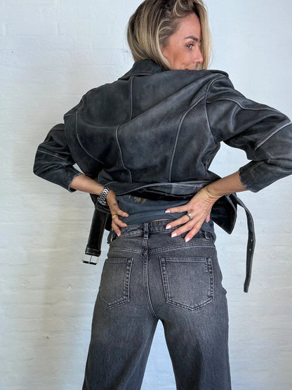 Læderjakke - Grey - MWGilo - MY ESSENTIAL WARDROBE - Stilkompagniet.dk