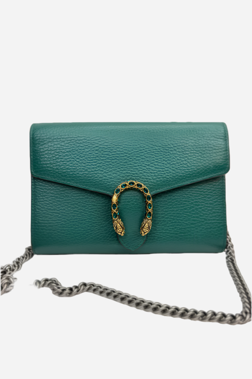 Gucci - Dionysus GG supreme chain wallet grøn - Crossbody taske - Secondhand