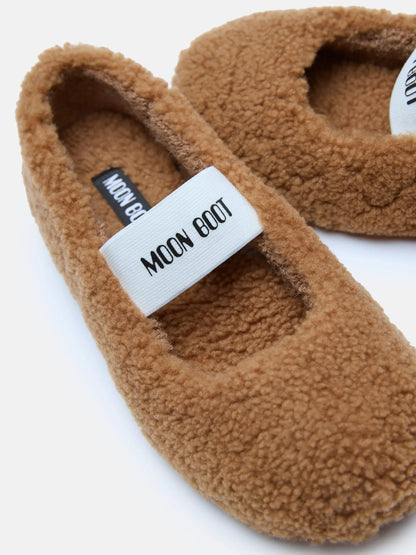 Moon Boots - Shearling Ballerina - Cognac