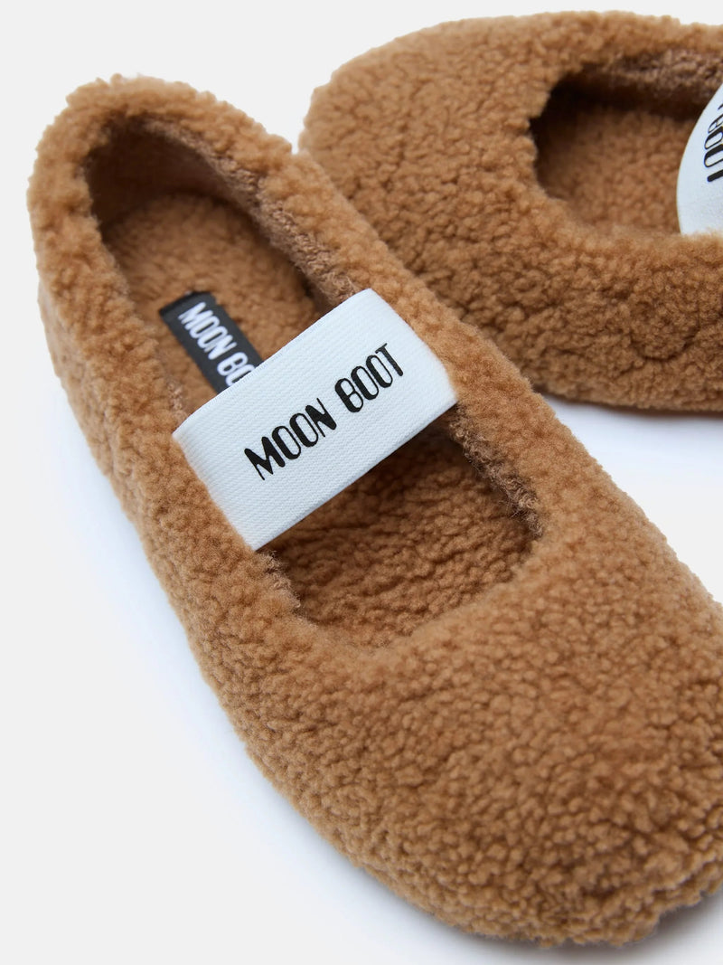 Moon Boots - Shearling Ballerina - Cognac