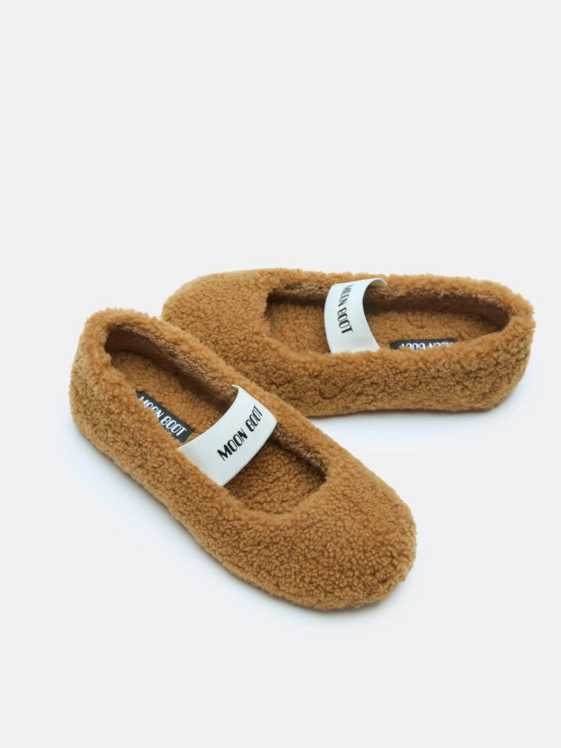 Moon Boots - Shearling Ballerina - Cognac