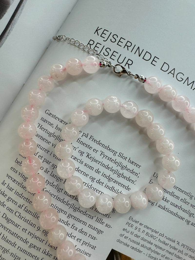 Andcopenhagen - Armbånd - Rosa kvarts perler - Mindi - Stilkompagniet.dk