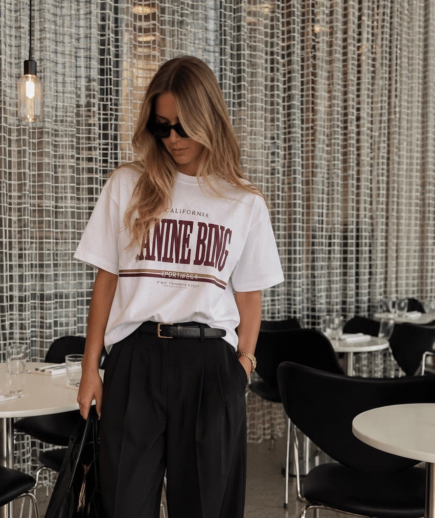 Anine Bing - T-shirt - White - Nell Tee Sport