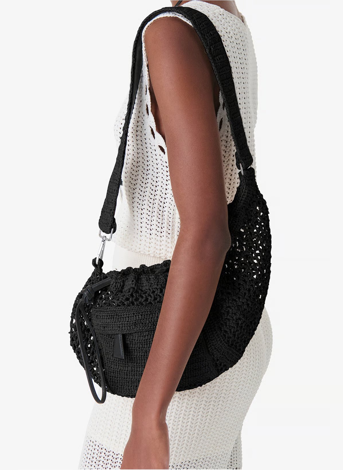 IRO - Taske - Black - Pocket Raffia Bag