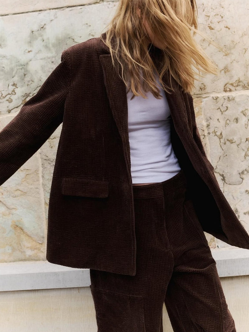 Ganni - Blazer - Chicory Coffee - Corduroy W0769