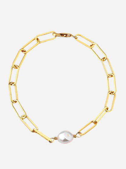 Andcopenhagen  Jewelry - Armbånd - 18 karat guldbelagt - Sanni Chunky Pearl chain