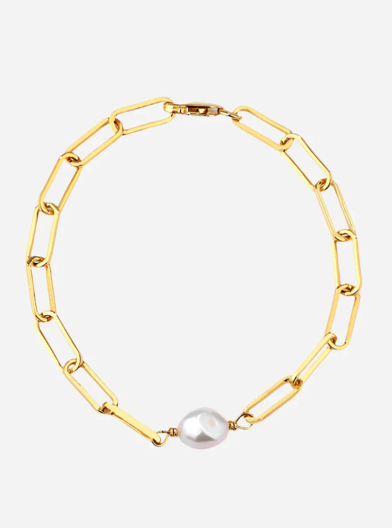 Andcopenhagen  Jewelry - Armbånd - 18 karat guldbelagt - Sanni Chunky Pearl chain