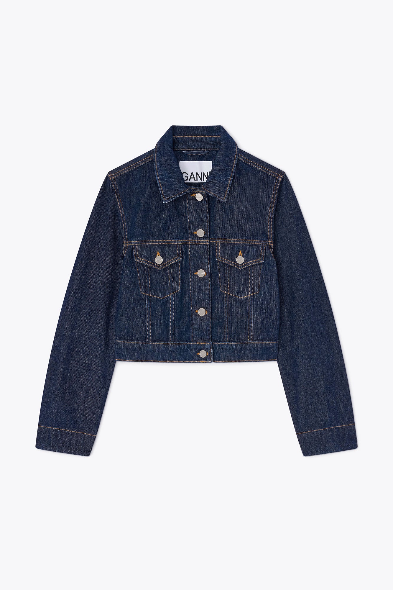 Ganni - Jakke - Blue Rinse - Denim Cropped Jacket