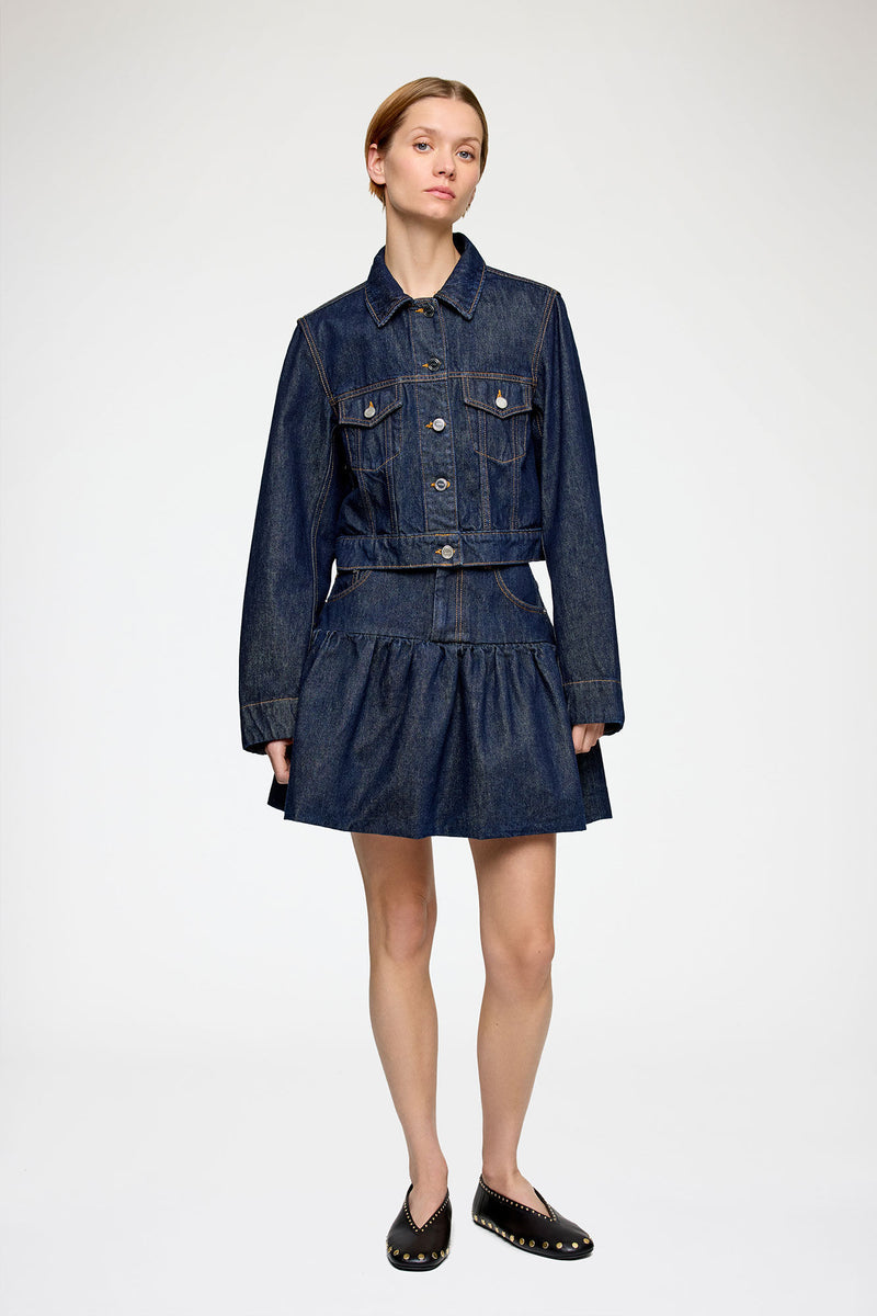 Ganni - Jakke - Blue Rinse - Denim Cropped Jacket