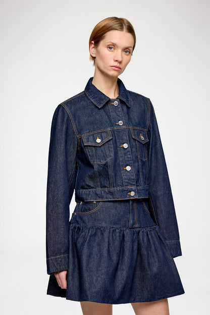 Ganni - Jakke - Blue Rinse - Denim Cropped Jacket