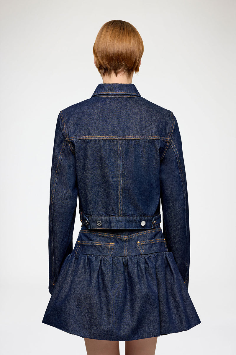 Ganni - Jakke - Blue Rinse - Denim Cropped Jacket