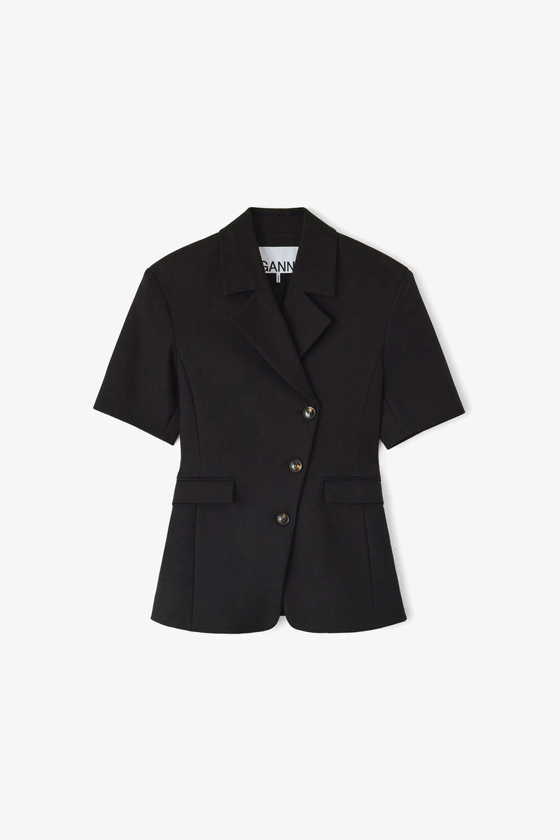 Ganni - Blazer - Black - Tailoring Short Sleeve Blazer