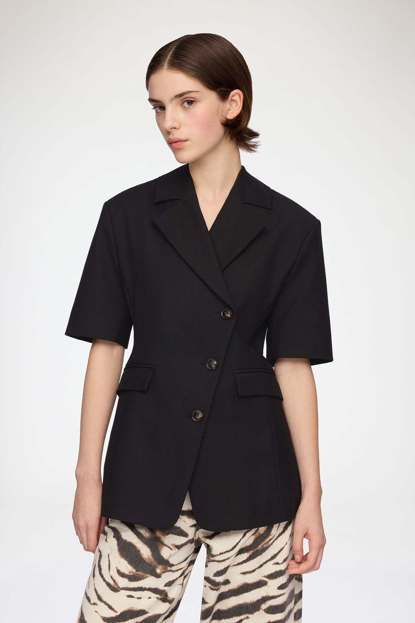 Ganni - Blazer - Black - Tailoring Short Sleeve Blazer