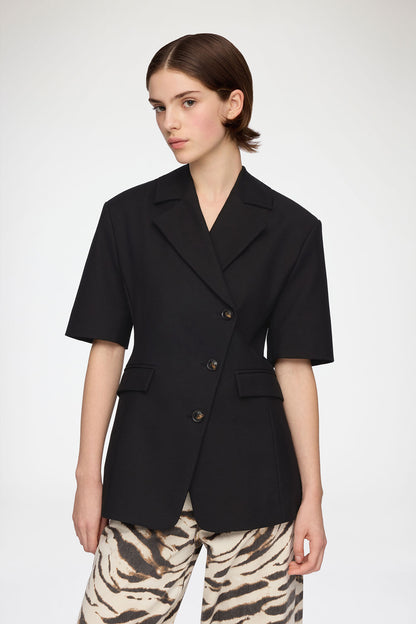 Ganni - Blazer - Black - Tailoring Short Sleeve Blazer
