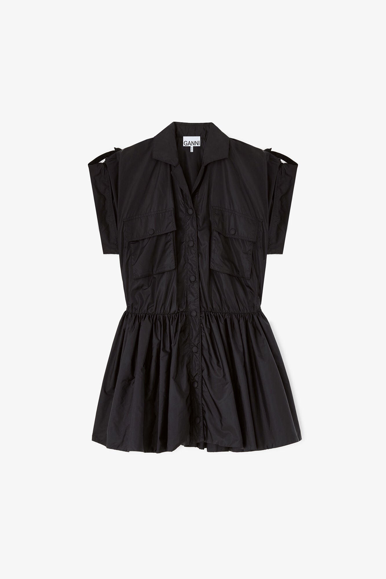 Ganni - Kjole - Black - Flyweight Nylon Mini Utility Dress