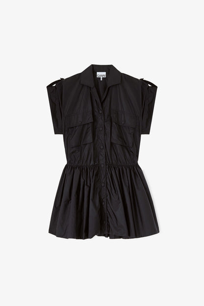 Ganni - Kjole - Black - Flyweight Nylon Mini Utility Dress