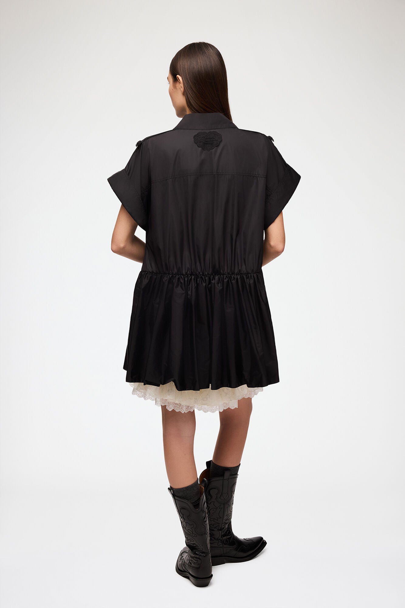 Ganni - Kjole - Black - Flyweight Nylon Mini Utility Dress