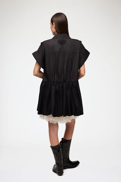Ganni - Kjole - Black - Flyweight Nylon Mini Utility Dress