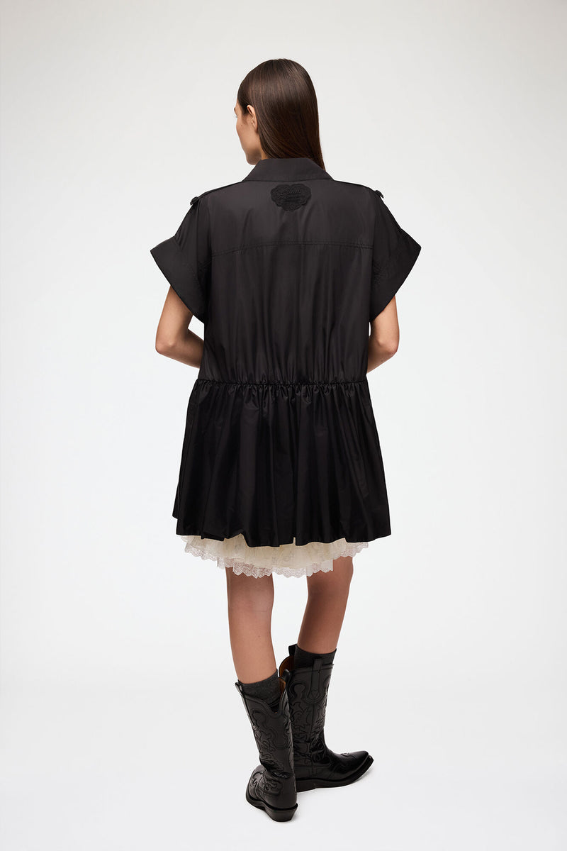Ganni - Kjole - Black - Flyweight Nylon Mini Utility Dress