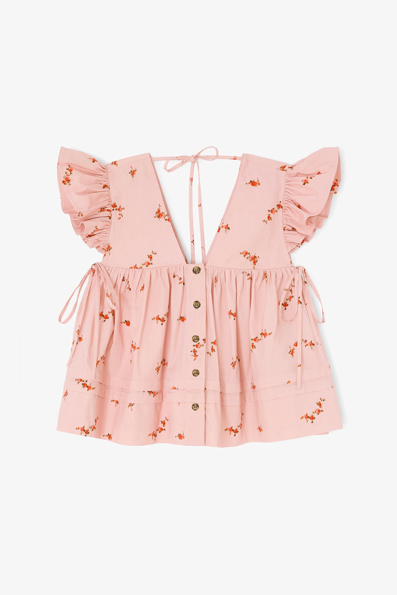 Ganni - Top - Silver Pink - Angel Sleeve Blou