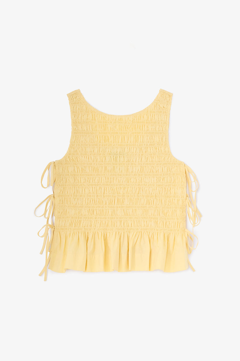 Ganni - Top - Italian Straw - Poplin Smock Top