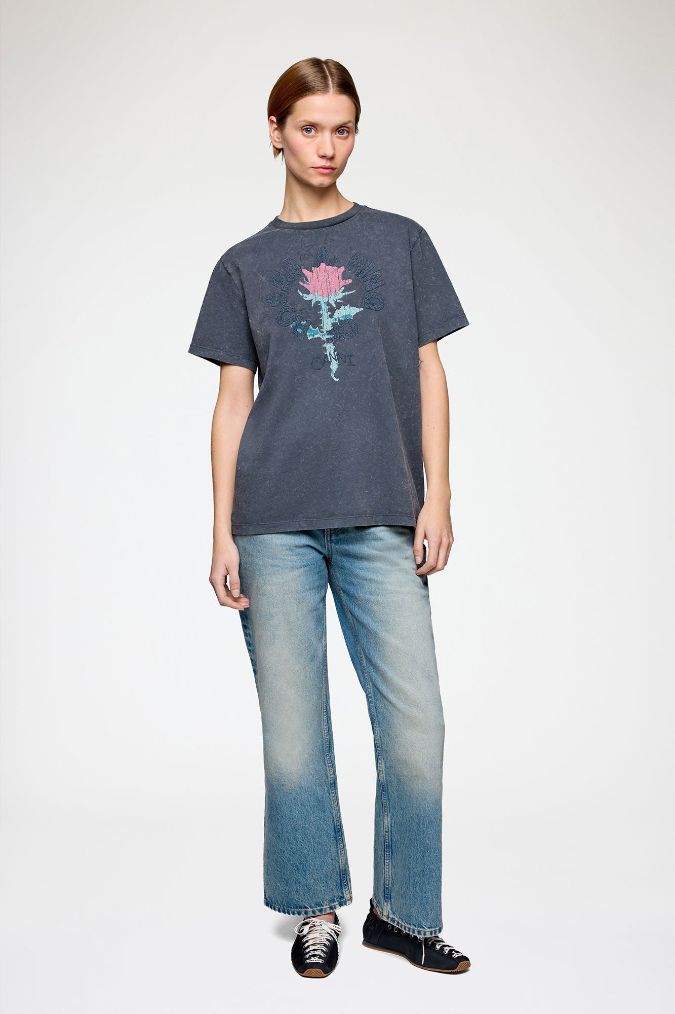 Ganni - T-shirt - Phantom - Future Heavy Jersey Oversized T-shirt