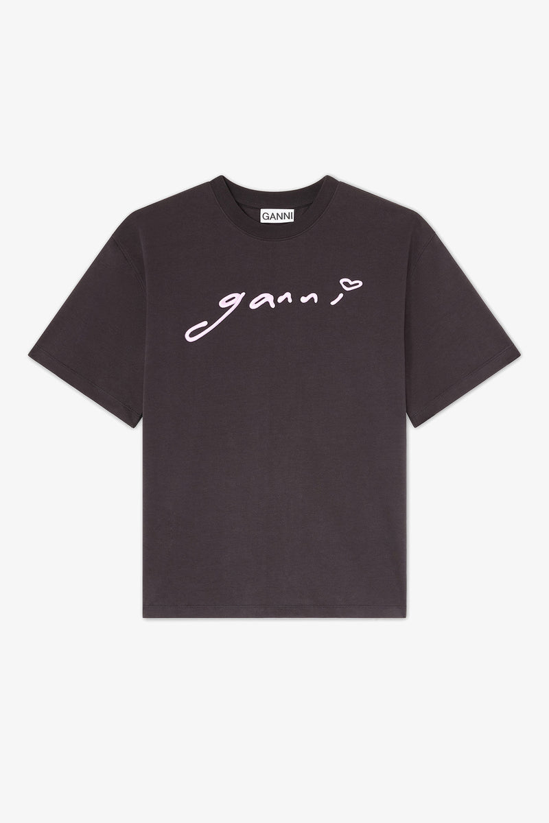 Ganni - T-shirt - Grå - Relaxed Fit