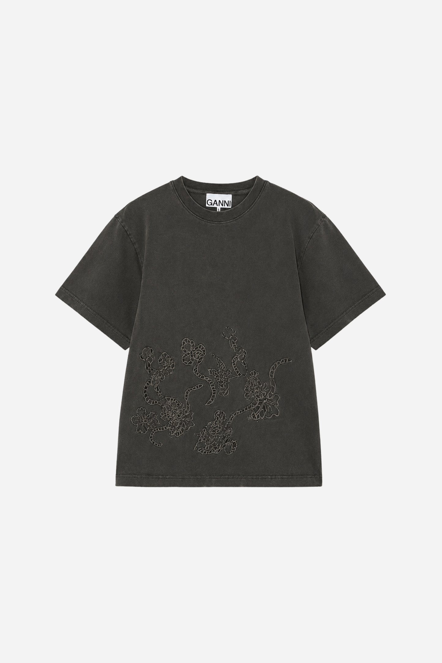 Ganni - T-shirt - Phantom - Embroidery Anglais