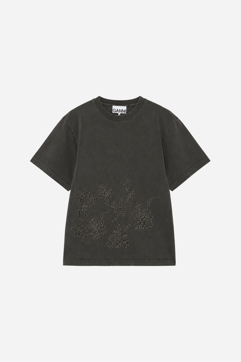 Ganni - T-shirt - Phantom - Embroidery Anglais