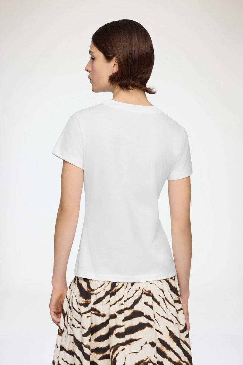 Ganni - T-shirt - Hvid - Basic Cotton Jersey Baby Fit Tiger