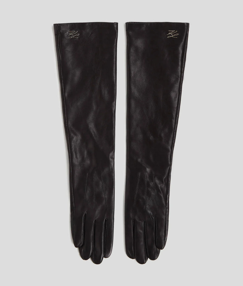 Karl Lagerfeld -  Læder handsker - Sort - Long eve gloves