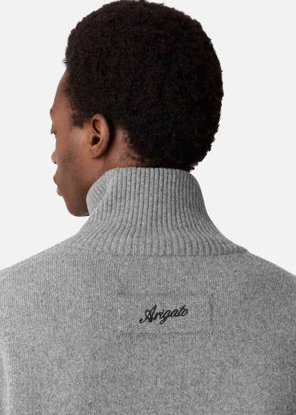 Core Zip-Up Sweater fra Axel Arigato er en blød, strikket cardigan i farven Grey Melange