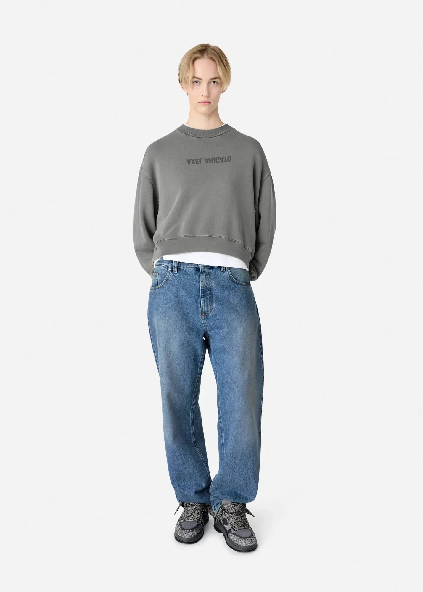 Axel Arigato - Sweatshirt - Steel Grey - Distort - Stilkompagniet.dk