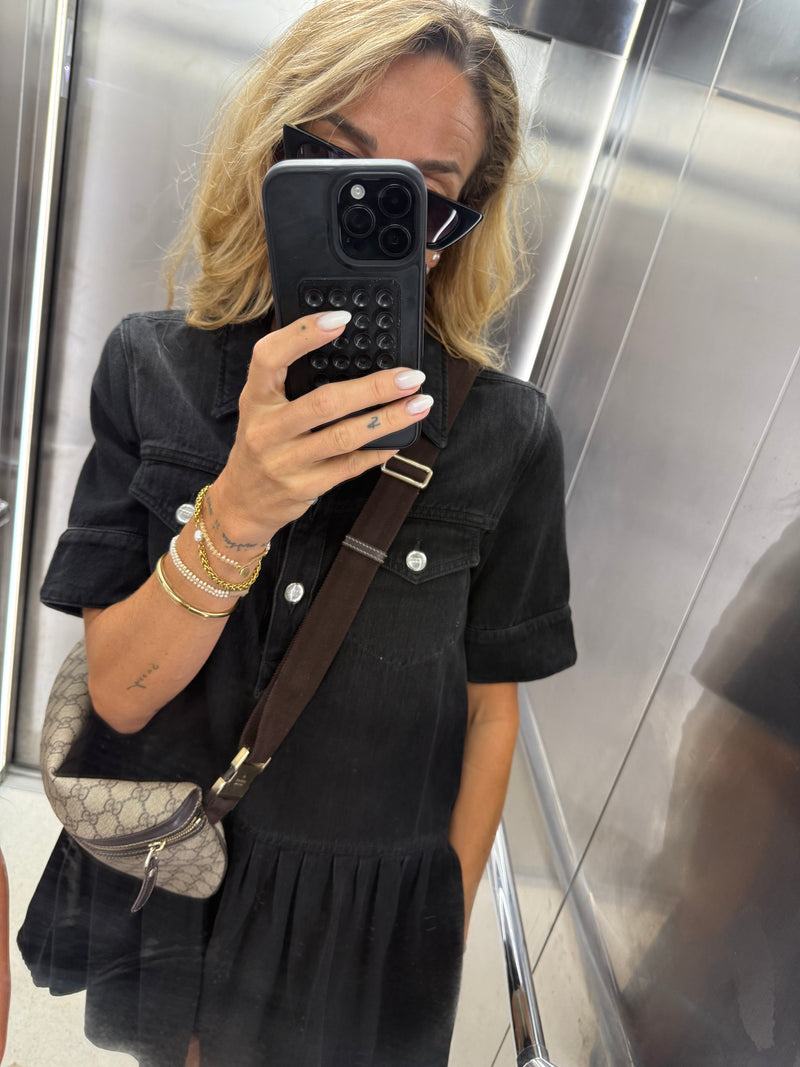 GANNI - Kjole - Black Washed - Rigid dress