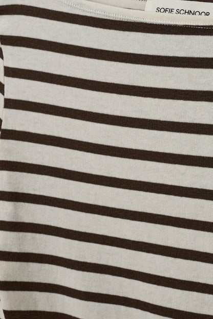 Sofie schnoor women - T-shirt - Brown Striped - Cecesw
