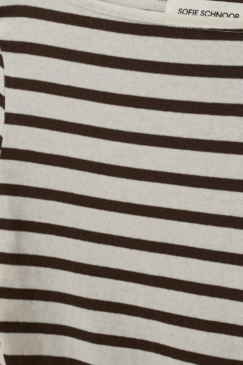 Sofie schnoor women - T-shirt - Brown Striped - Cecesw