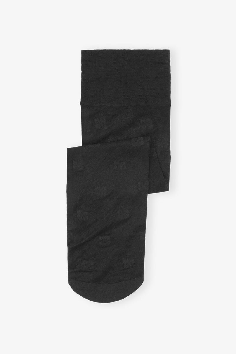 Ganni - Knæstrømper - Black - Butterfly lace A5535
