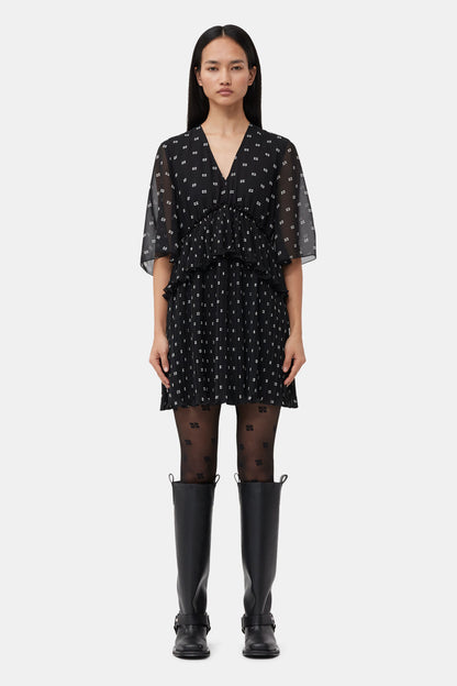 Ganni - Strømpebukser - Black - Butterfly lace A5545