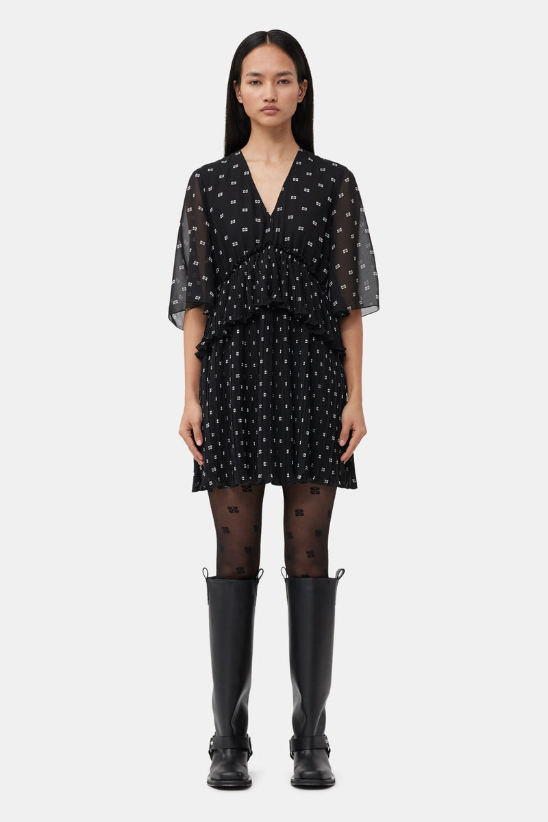 Ganni - Strømpebukser - Black - Butterfly lace A5545