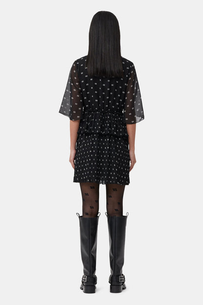 Ganni - Strømpebukser - Black - Butterfly lace A5545