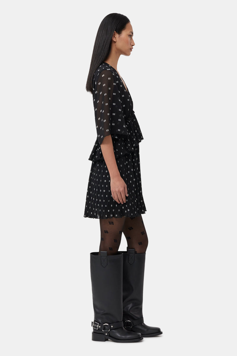 Ganni - Strømpebukser - Black - Butterfly lace A5545
