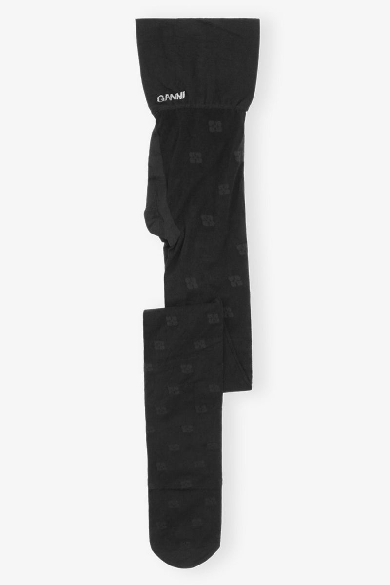Ganni - Strømpebukser - Black - Butterfly lace A5545