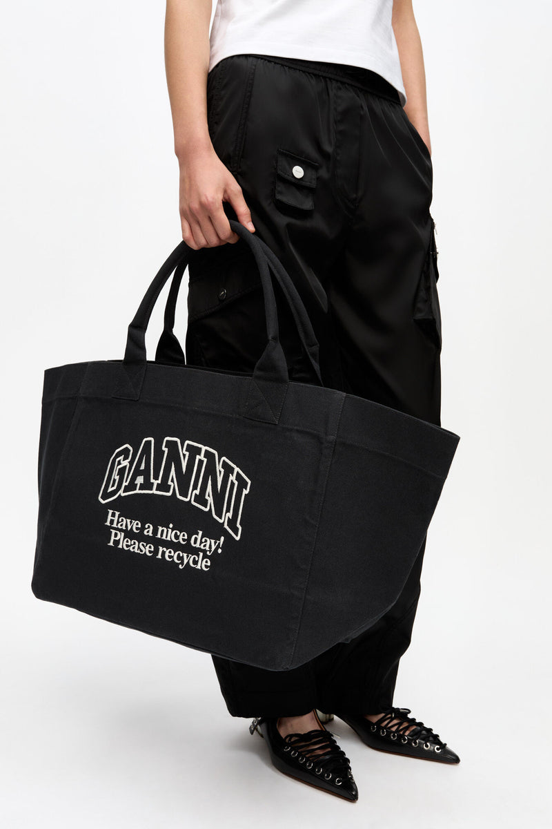 GANNI - Taske - Blakc - Canvas tote bag XXL A6680