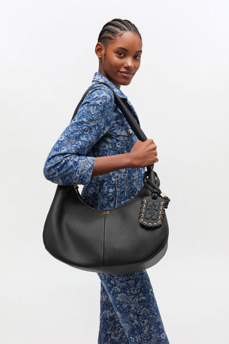 GANNI - Taske - Black - Medium graines Hobo A6981